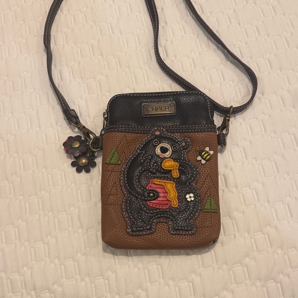 Chala Black and Brown Bear Crossbody